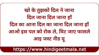 lyrics of song Dil Jaana (Sad)