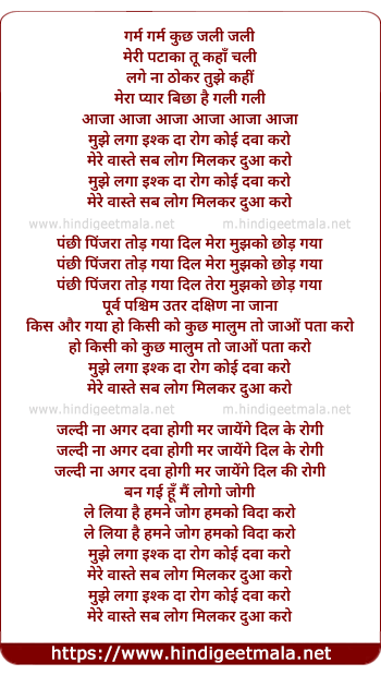 lyrics of song Mujhe Laga Ishaq Ka Rog