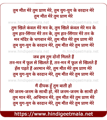 lyrics of song Tum Meet Mere Tum Pran Mere