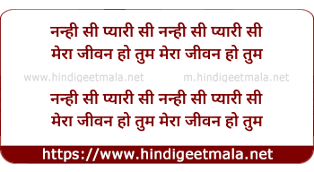lyrics of song Nanhi Si Pyari Si