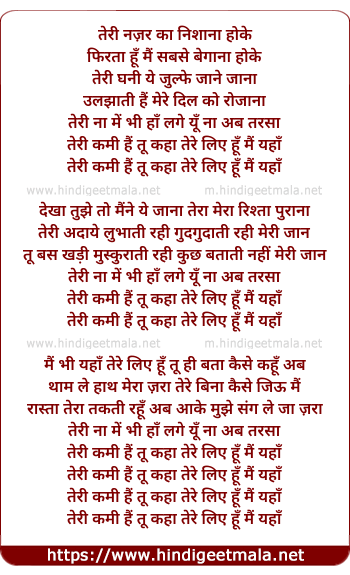 lyrics of song Teri Kami